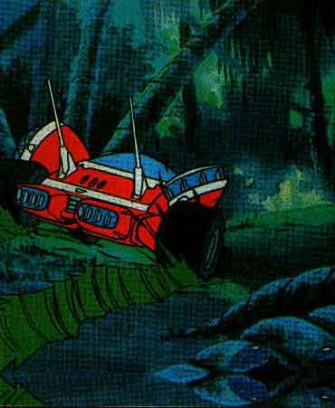 The lander moving